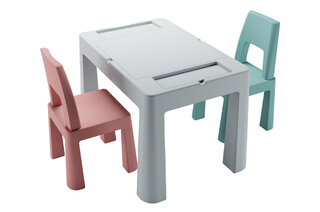 Комплект Multifun Teggi 1+2 (столик та кріселка) сірий/рожевий/бірюзовий TI-011-174 TEGA