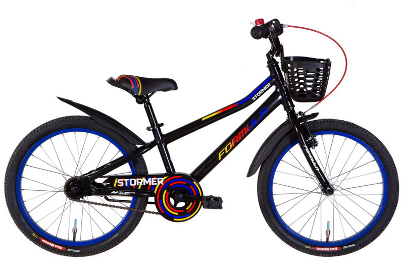 Велосипед 20" FORMULA STORMER ALUMINIUM чорно-червоний з жовтим, LED-ковпачок OPS-FRK-20-188-20