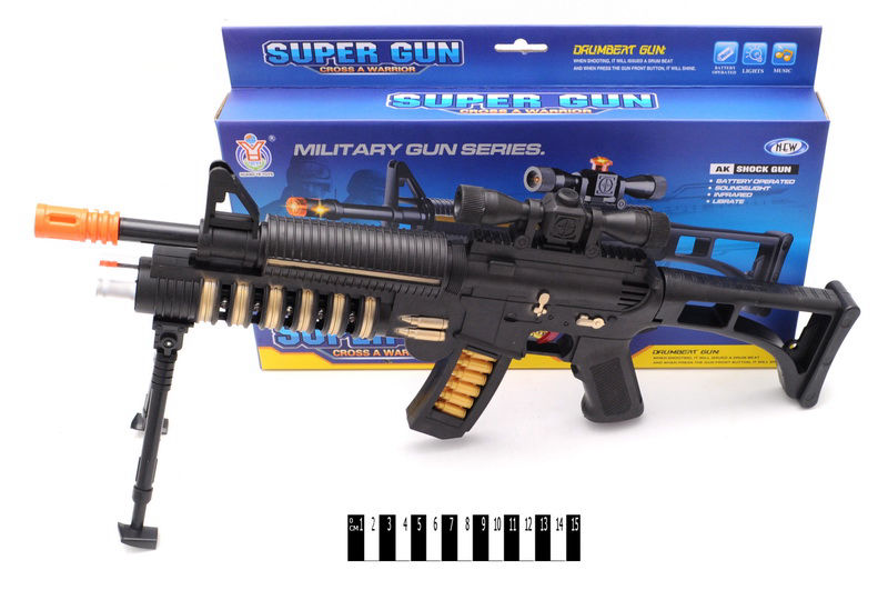 Автомат АК-95А (батар. з муз. та світ. приціл лазер, короб.) р.41,5*26*45 см (шт.)