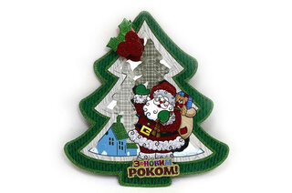 Плакат новорічн. "Ялинка/Дід Мороз" 38см, 9848-1