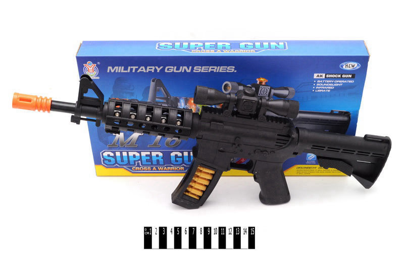 Автомат AK-99A (батар. з муз. та світ. приціл лазер, короб.) р. 39,5*21,5*4,5 см. (шт.)