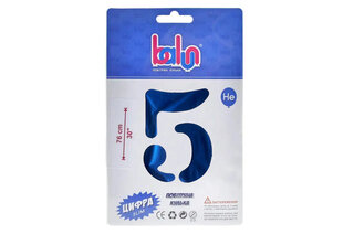 Фольгована кулька цифра "5" royal blue сатин Balun 30" (76 см) 16743 1 шт