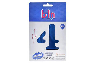 Фольгована кулька цифра "4" royal blue сатин Balun 30" (76 см) 16742 1 шт