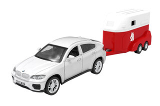 Машина+прицеп металева АВТОПРОМ 43003TR 1:43 BMW X6, відкриваються двері, коробка 28*8*6,5 см