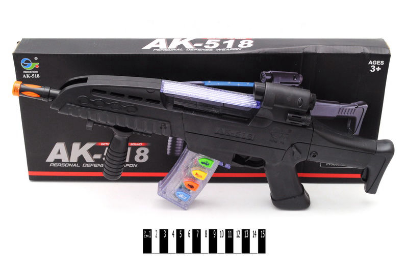 Автомат (батар., світ. ефект. коробка) АК-518 р.20*50*5см. (шт.)