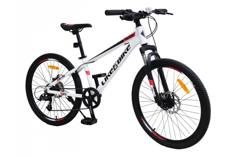 Велосипед підлітковий 2-х коліс. 24" A212409 LIKE2BIKE Nitro,білий матовий,рама алюм.12,5",7-ск, Disk brake,складання 85%