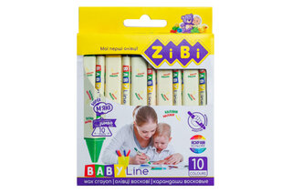 Олівці воскові ZiBi JUMBO, 10 кольорів, трикутні, BABY Line