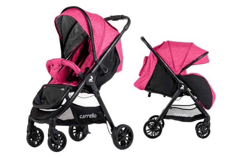 Коляска прогулянкова Eclipse CRL-12001 Rose Red в льоні + дощовик M CARRELLO 