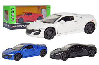 Машина металева 6607 "АВТОПРОМ" 1:32 ACURA NSX, 4 кольори, світло, звук, відкриваються двері, капот, багажник в коробці 18*9*9 см