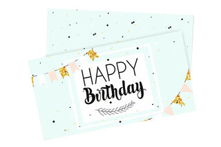 Подарунковий конверт 04300 "Happy Birthday" з прапорцями  1шт.
