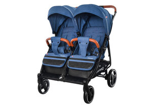 Коляска прогулянкова Connect CRL-5502 Evening Blue для двійні, в льоні CARRELLO 