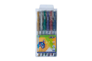 Набір Zibi з 6-ти гелевих ручок METALLIC, 6 кольорів