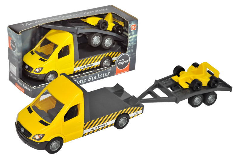Автомобіль "Mercedes-Benz Sprinter" евакуатор з лафетом (жовтий) 39741 Tigres