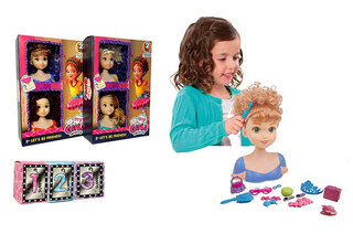 Лялька-манекен для зачісок, мікс 4 види, з аксесуарами для зачіски в коробці р. 38*9*26 см.