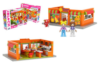 Конструктор Kids hits IBLOCK JUNIOR  KH08/003/1 Дівчатка, Вечірка з піцою, 225 деталі, в комплекті 2 фігури, інструкція, наліпки, коробка 32*21.5*5 см