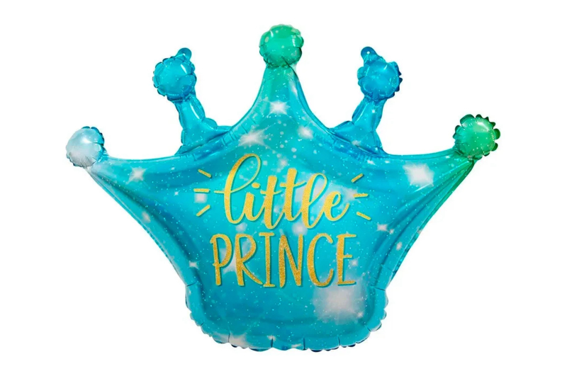 Фольгована кулька корона Princе (блакитна) 76 см.
