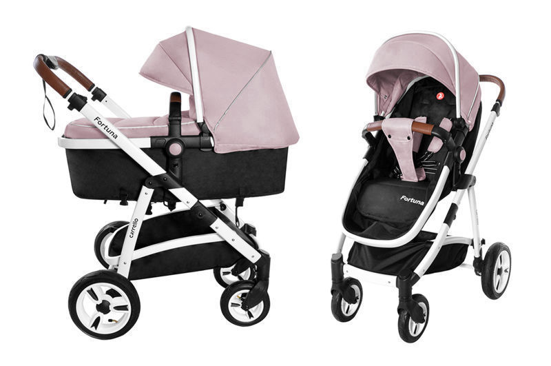 Коляска універсальна CARRELLO Fortuna CRL-9001/1 Coral Pink 2 в 1 з матрацом +дощовик