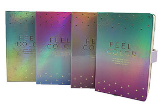 Блокнот на магніті "Feel", DSCN9339-B6  кольоровий торець, лінія, 19 * 12,5см, 112Р, 100g, mix