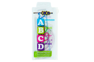 Комплект "ABCD": Лінійка 15см, 2 косинця, транспортир, ZB.5684