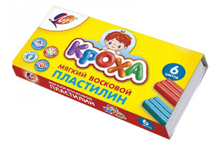 ПЛАСТИЛІН ЛУЧ м`який Кроха  6 кольорів  (рос. мова)