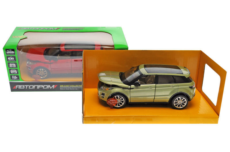 Машина металічна 68244A АВТОПРОМ, 1:24 Range Rover Evoque світло та звук, відкриваються двері, капот, багажник, в коробці 24,5*12*10 см 