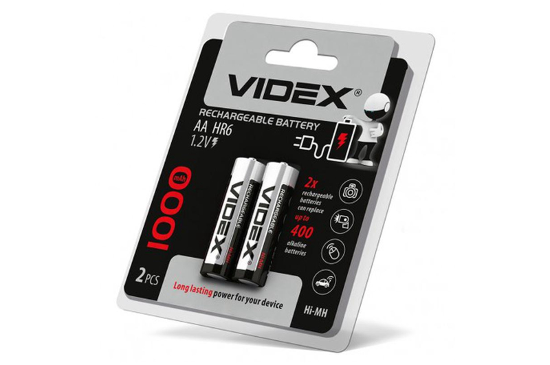 Батарейки акумуляторні 1000 LR06 Videx 2шт.