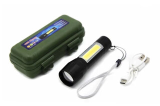 Ліхтарик світлодіодний, акмулятор, USB, алюмінієвий корпус, в коробці BL-511 р.11*4,5*3,5см