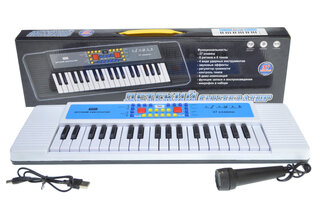Уцінка 50% Синтезатор ZYB-B3152-1/2 37 клавіш, мікрофон, від мережі 2 кольори, коробка 52,5*4,5*15