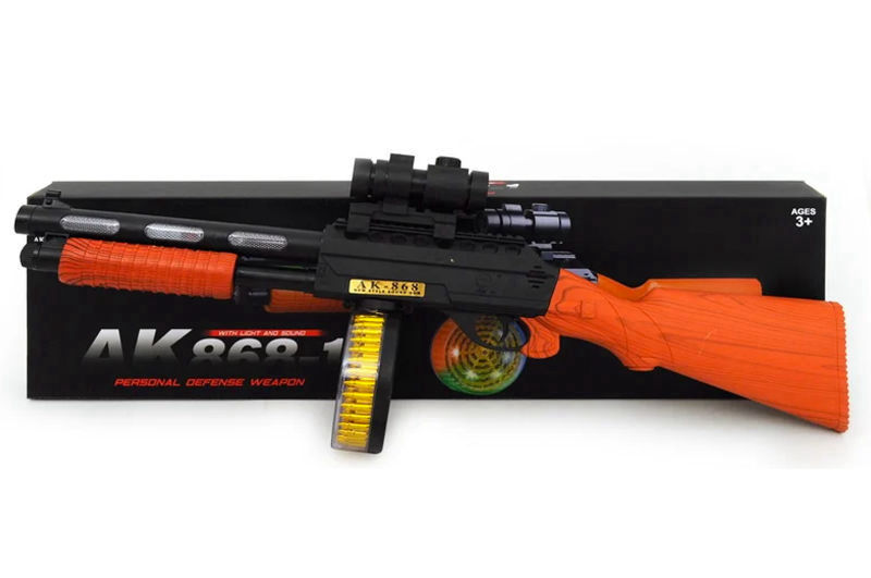  Автомат AK868-1 (батарейки, світловий ефект, коробка) р.18*64*5см. акція