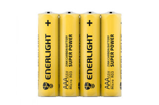 Батарейки ENERLIGHT Super Power (AAA МІНІ-ПАЛЬЧИК) (ТЕХНІЧНИЙ) шрінка 40 шт. (10*4)