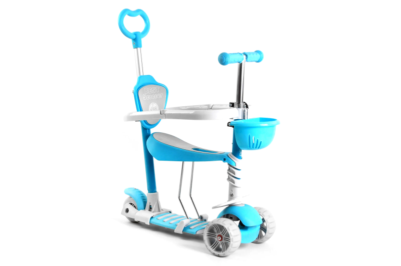Самокат Best Scooter 5 в 1, із захисним бампером, PU колеса 120х50 мм, зі світлом, в коробці, B-3047  