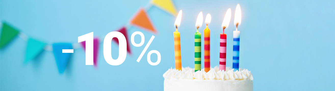 Даруємо до Дня народження знижку -10%