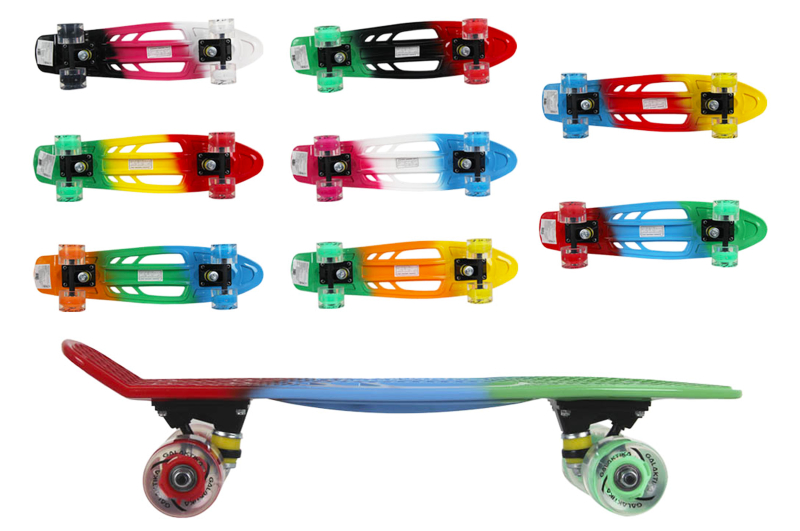 Скейт GSK-0014 пластик, PU світло 68*19 см 8 кольорів