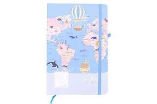 Блокнот MALEVARO Travel БЛАКИТНИЙ на резинці р.13,6*20,8см А5, 80 арк, 72 г/м², лінійка