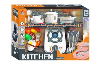 Кухонний набір 096D-4A з плитою та аксесуарами, батарейка, музика, світло, пар, коробка 51,5*17,5*38
