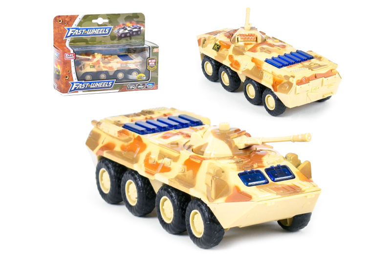 Модель танк PLAY SMART 6409B ''FAST WHEELS'' метал. інерц. батар. муз. світ в кор.1 р.7*6,5*8 см.