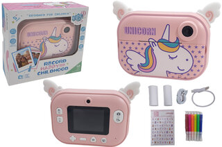 Фотоапарат з принтером "Unicorn" 2 камери (основна і фронтальна), MicroSD 32GB (в комплекті), USB,  відео 1080P, в коробці р.16*15,5*6см
