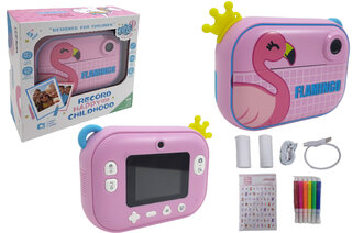 Фотоапарат з принтером "Flamingo" 2 камери (основна і фронтальна), MicroSD 32GB (в комплекті), USB,  відео 1080P, в коробці р.16*15,5*6см