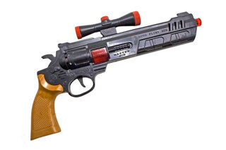 Пістолет механічний з оптичним прицілом, видає звук та іскри 725 GoldenGun