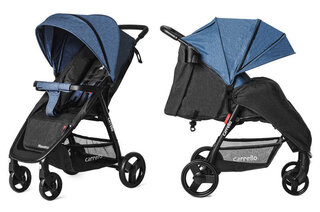 Коляска прогулянкова Maestro CRL-1414/1 Water Blue в льоні + дощовик L CARRELLO