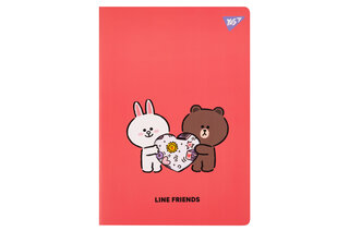 Зошит для записів YES А4 40 арк. обкл. з висічкою "Line Friends" клітинка