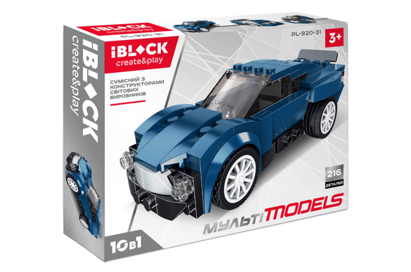 Конструктор IBLOCK PL-920-31 10 в 1, 216 деталей, в коробці