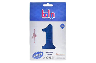 Фольгована кулька цифра "1" royal blue сатин Balun 30" (76 см) 16739 1 шт
