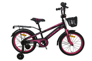 Велосипед дитячий 2-х колісний 16''арт. 241607Like2bike Dark Rider, чорно-рожевий, рама сталь, з дзвінком, ручні гальма, збірка 75%