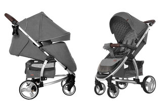 Коляска прогулянкова Vista CRL-8505 Shark Gray в льоні + дощовик L CARRELLO