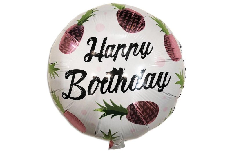 "Круг ""Happy Birthday"" (З рожевими ананасами) 45*45"