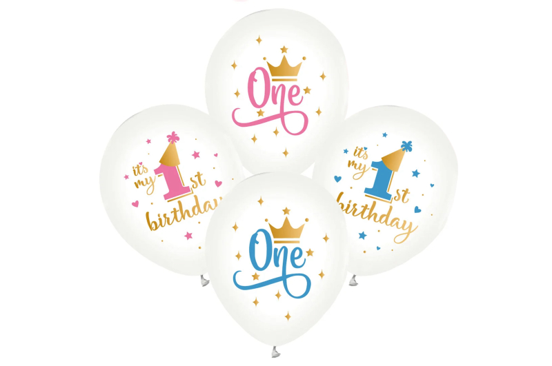 Повітряні кульки "It`s my 1st birthday" асорті ТМ "Твоя Забава" 50шт