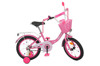 Велосипед дитячий PROF1 16 Y1611-1K Princess, SKD75, рожевий, ліхтар, дзвінок, дзерк., кошик, додаткові колеса