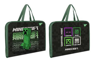 Папка-портфель YES FC на блискавці з тканинними ручками "Minecraft"