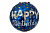 Фольгований круг "Happy Birthday геометричні фігури" синій 18"